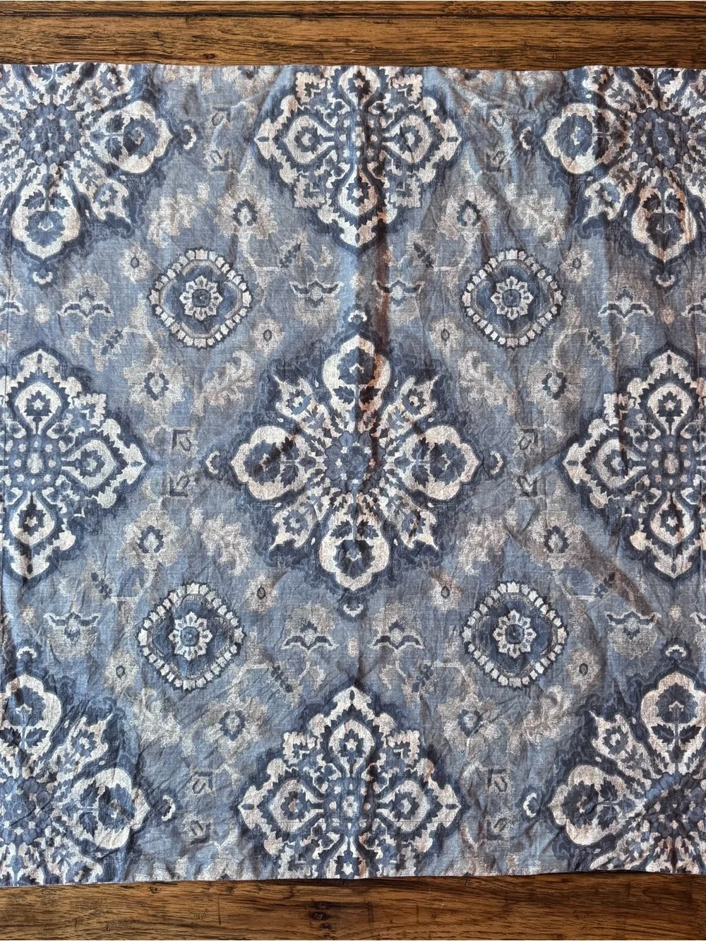 Pottery Barn Giovanna Medallion Percale KING Duvet Cover BLUE with 1 Euro Sham